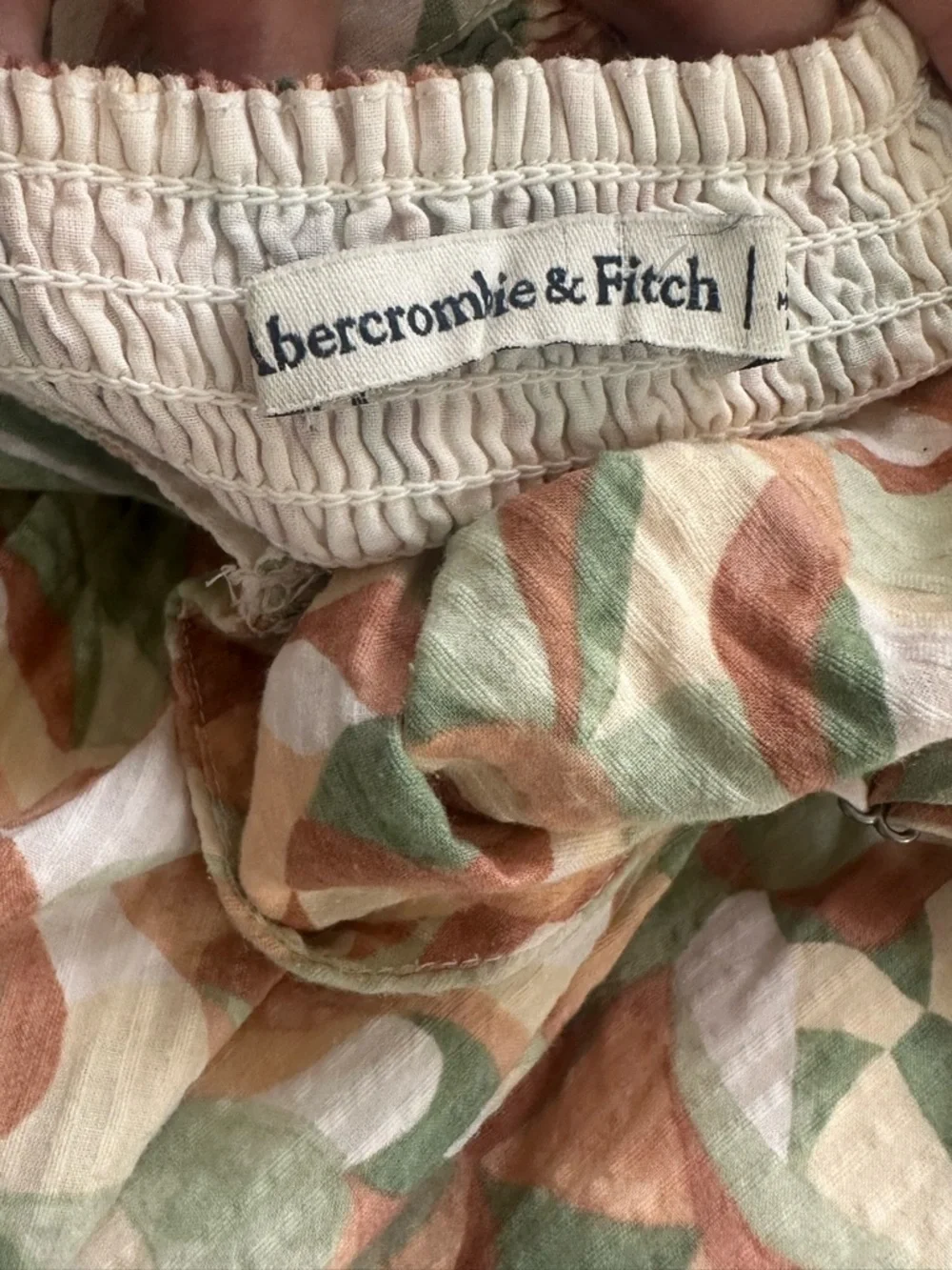 Abercrombie & Fitch Printed Smocked Back Maxi Dress Medium Tall Boho Sundress